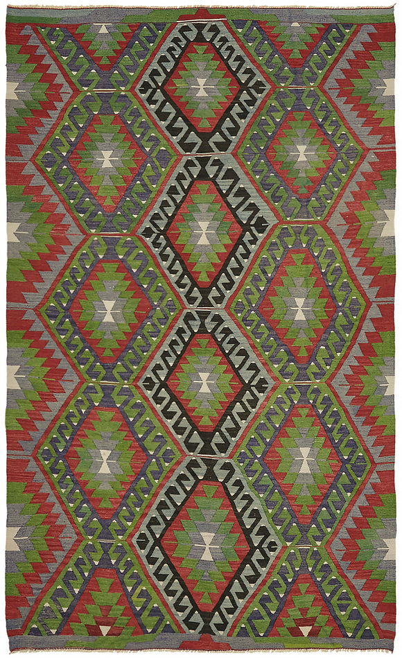5' 9'' x 9' 2'' - Anatolian Hand-Woven Kilim Rug