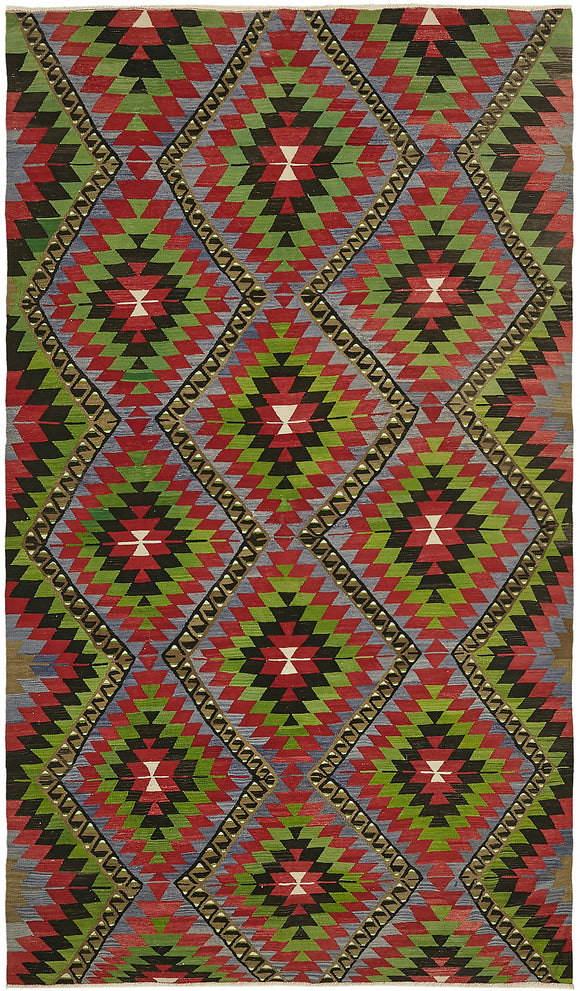 6' 8'' x 11' 3'' Anatolian Hand-Woven Kilim Rug