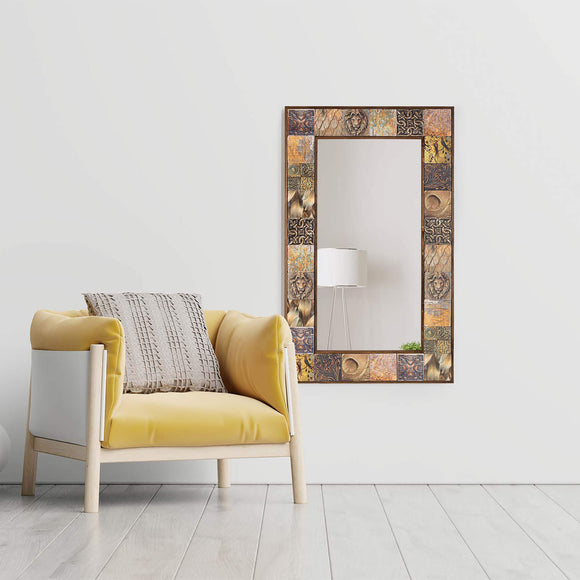 Keith Handmade Natural Wood Framed Living Room Mirror