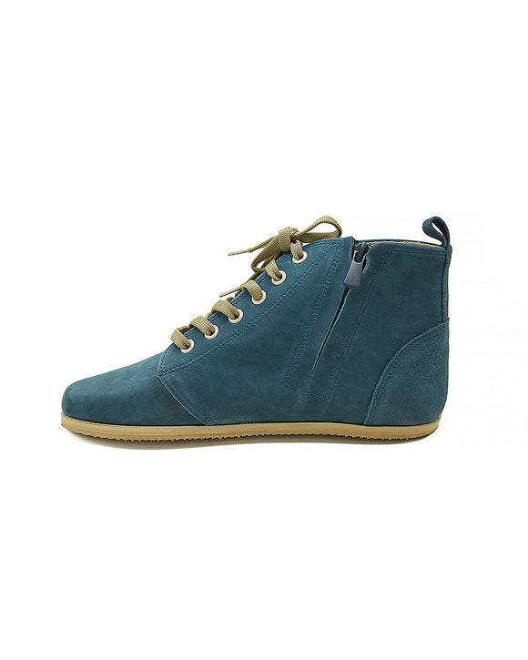 Lola Handmade Blue Color Lace Up Short Boots for Women