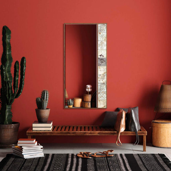 Cobb Handmade Wood Framed Natural Stone Wall Mirror