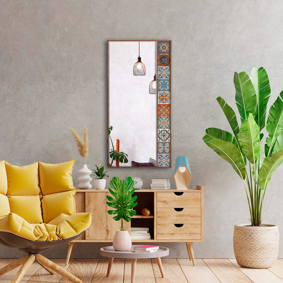 Drea Handmade Natural Wood Framed Wall Hanging Mirror