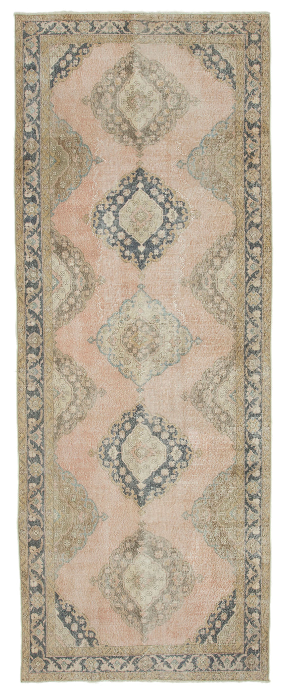 4' 8'' x 12' 2'' Beige Vintage Runner Rug