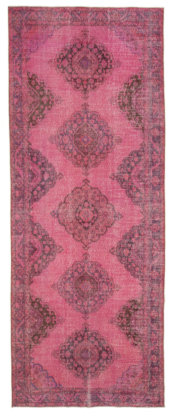 4' 9'' x 12' 4'' Pink Vintage Runner Rug