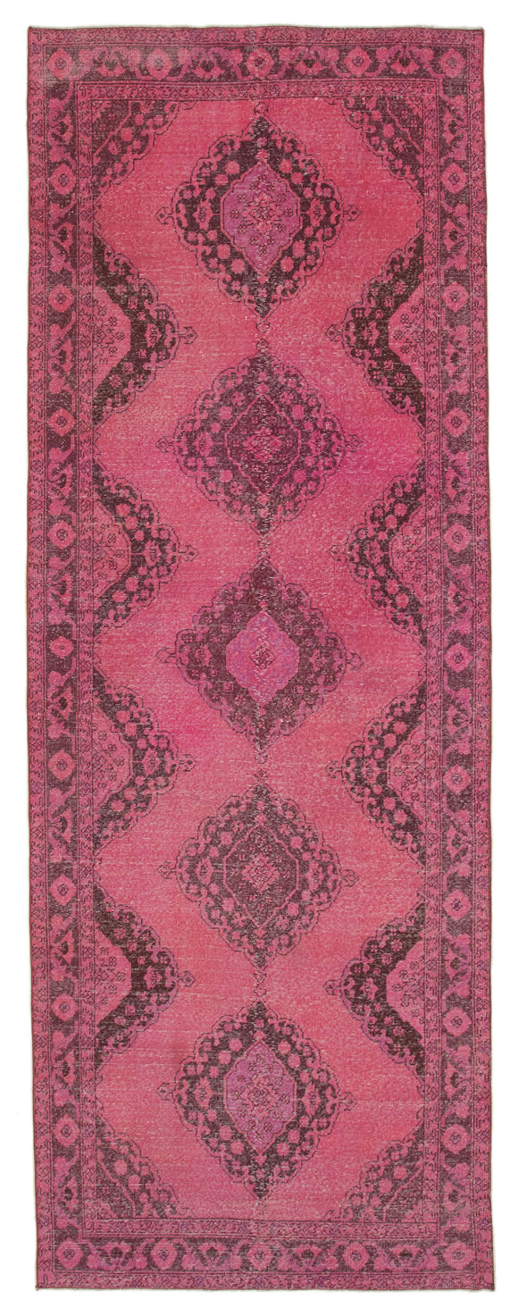 4' 8'' x 12' 9'' Pink Vintage Runner Rug
