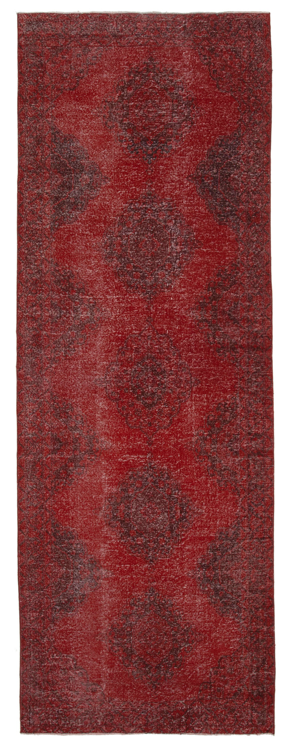 4' 8'' x 13' 7'' Red Vintage Runner Rug