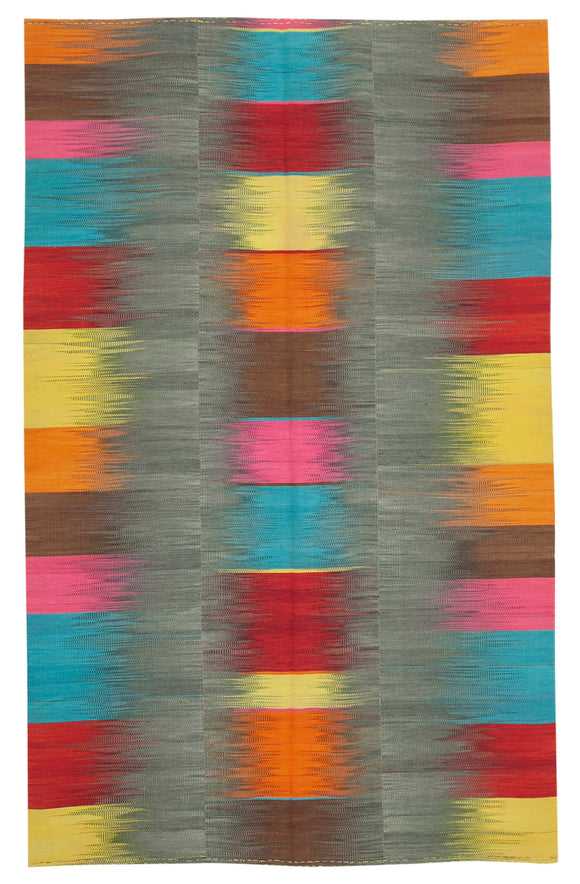 7x11 Handwoven Kilim Rug - 21935