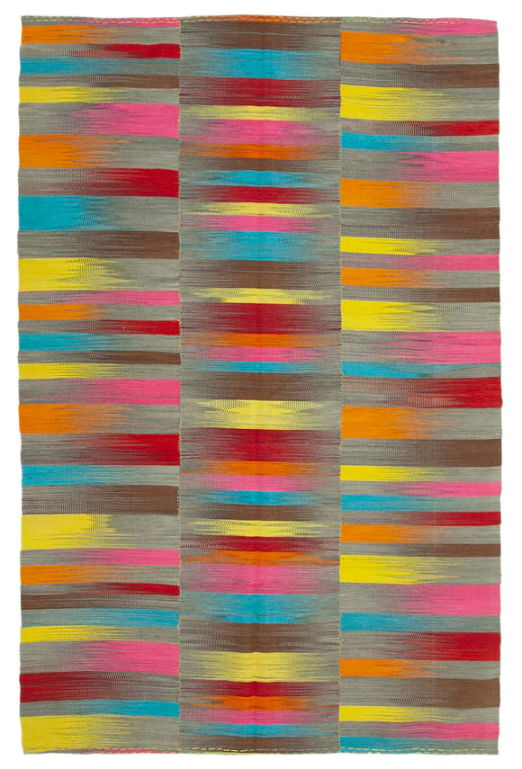 6x10 Handwoven Kilim Rug - 21962