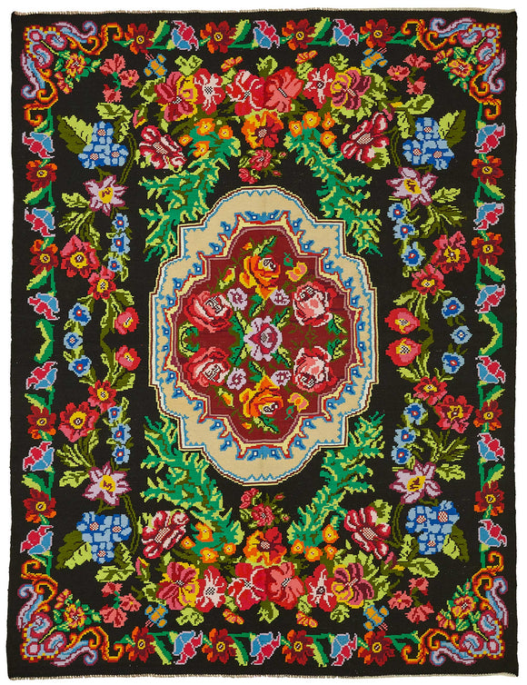7x10 Floral Kilim Rug -22188