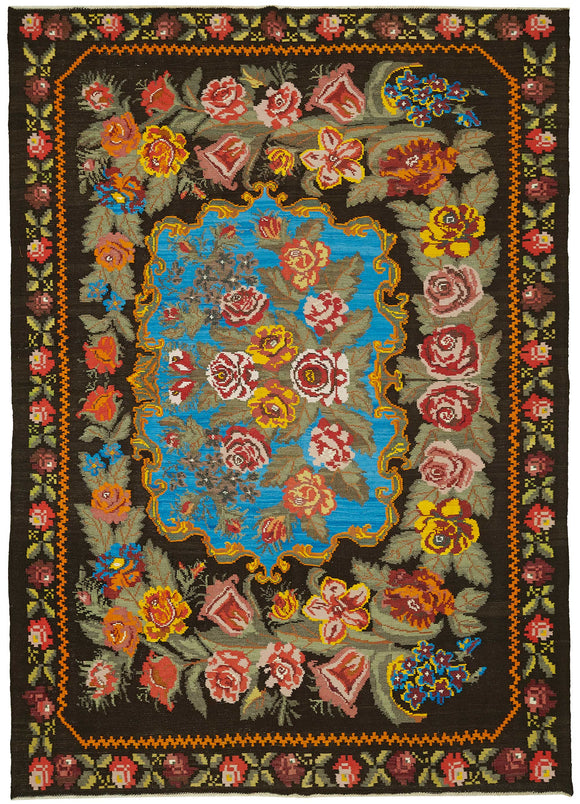 8x11 Floral Kilim Rug -22198