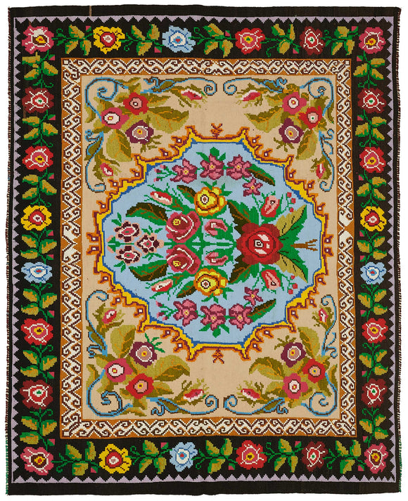 6x8 Floral Kilim Rug -22201