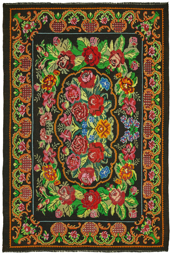 7x10 Floral Kilim Rug -22203