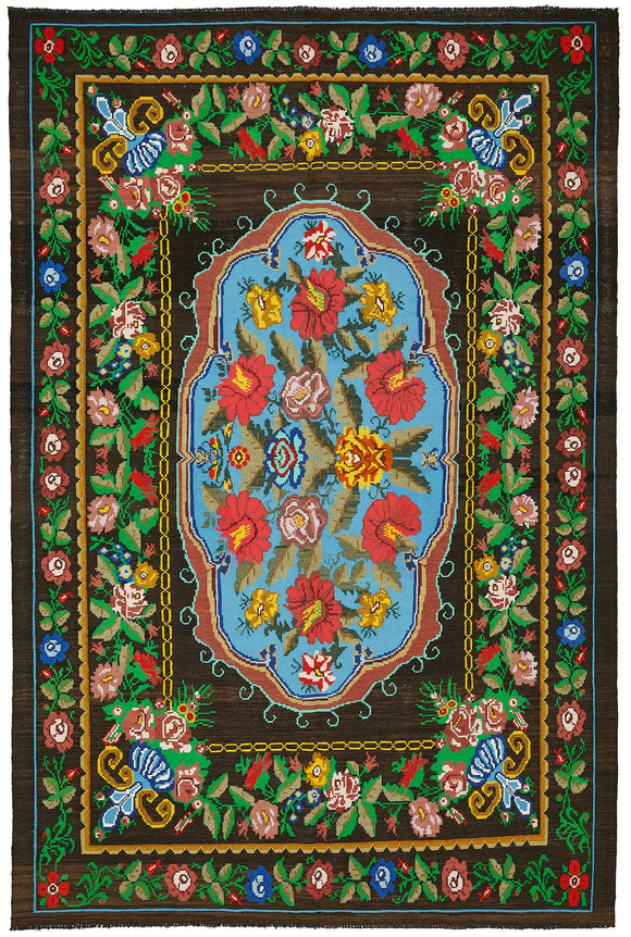 8x12 Floral Kilim Rug -22205