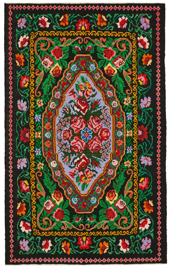 5x8 Floral Kilim Rug -22226
