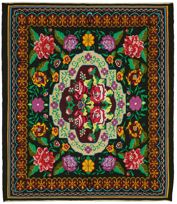 7x8 Floral Kilim Rug -22232