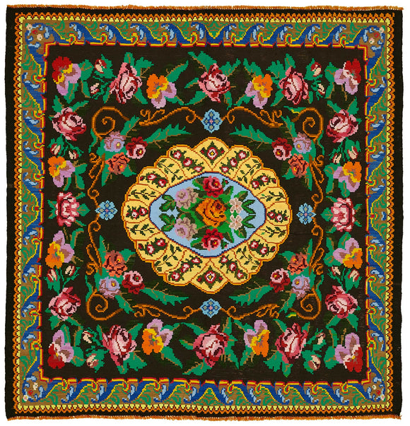 7x7 Floral Kilim Rug -22233