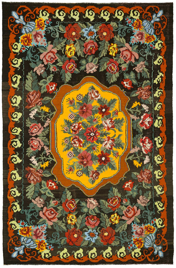 7x11 Floral Kilim Rug -22234