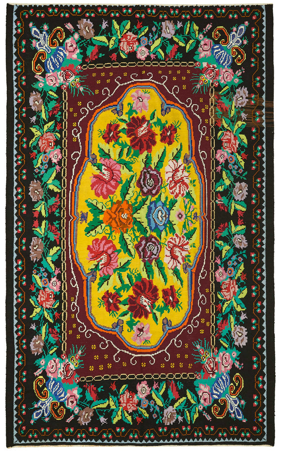 7x10 Floral Kilim Rug -22236