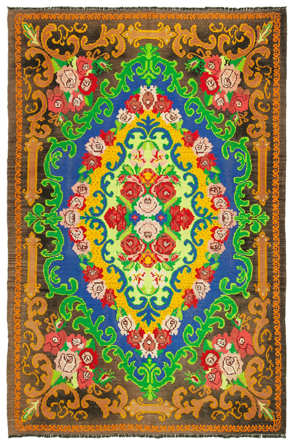 6' 11'' x 10' 3'' Moldovan Rose Kilim Rug