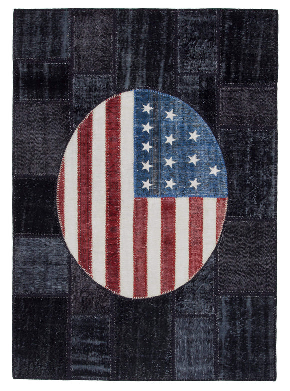 6x8 American Flag Patchwork Rug -22697