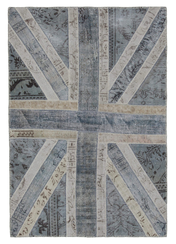 4' 1'' x 6' Hand-Knotted British Flag Rug