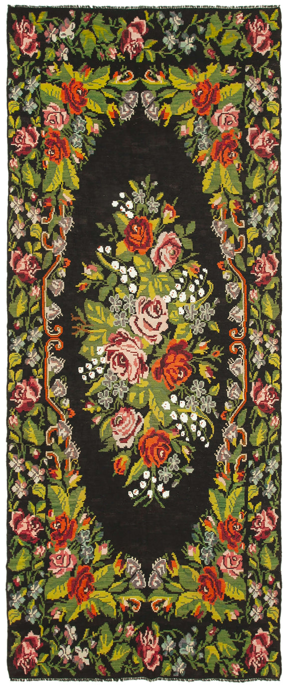 7x17 Floral Kilim Runner Rug -23393
