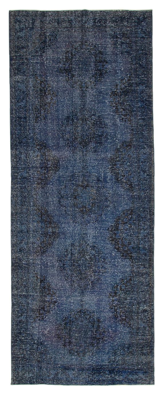4' 9'' x 12' 7'' Blue Vintage Runner Rug