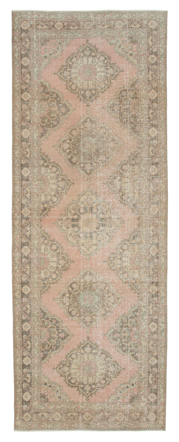 4' 10'' x 13' Beige Vintage Runner Rug