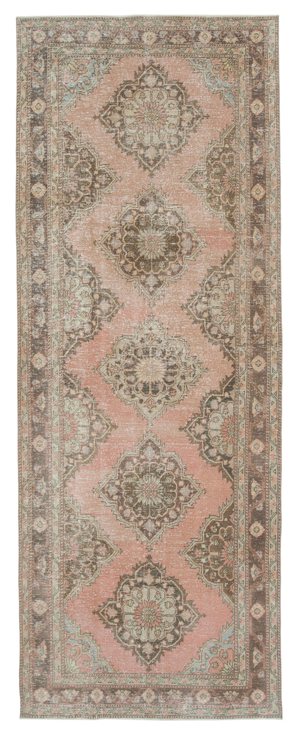 4' 9'' x 12' 10'' Beige Vintage Runner Rug