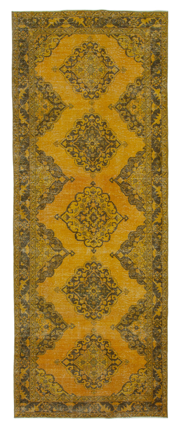 4' 11'' x 12' 7'' Yellow Vintage Runner Rug