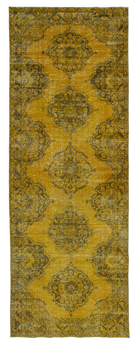 4' 10'' x 13' Yellow Vintage Runner Rug