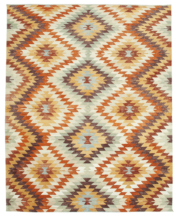 9' 3'' x 11' 9'' Geometric Design Kilim Rug