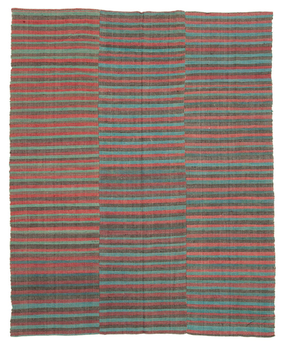 7x9 Handmade Thin Kilim Rug - 28540