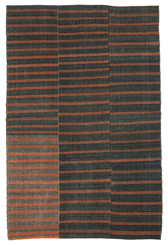7x10 Handmade Thin Kilim Rug - 28548