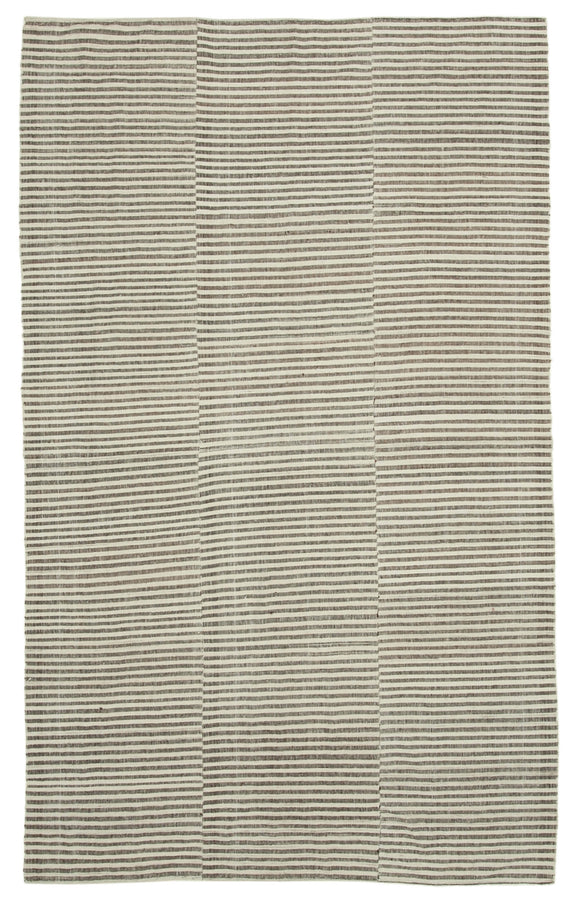 6' 2'' x 10' 1'' Beige Color Thin Kilim Rug