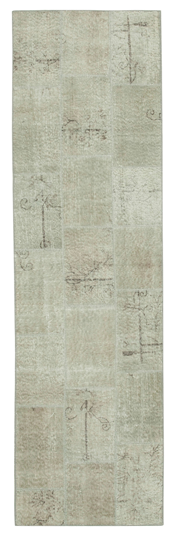 3x10 Hand-Knotted Patchwork Runner Rug - 28977