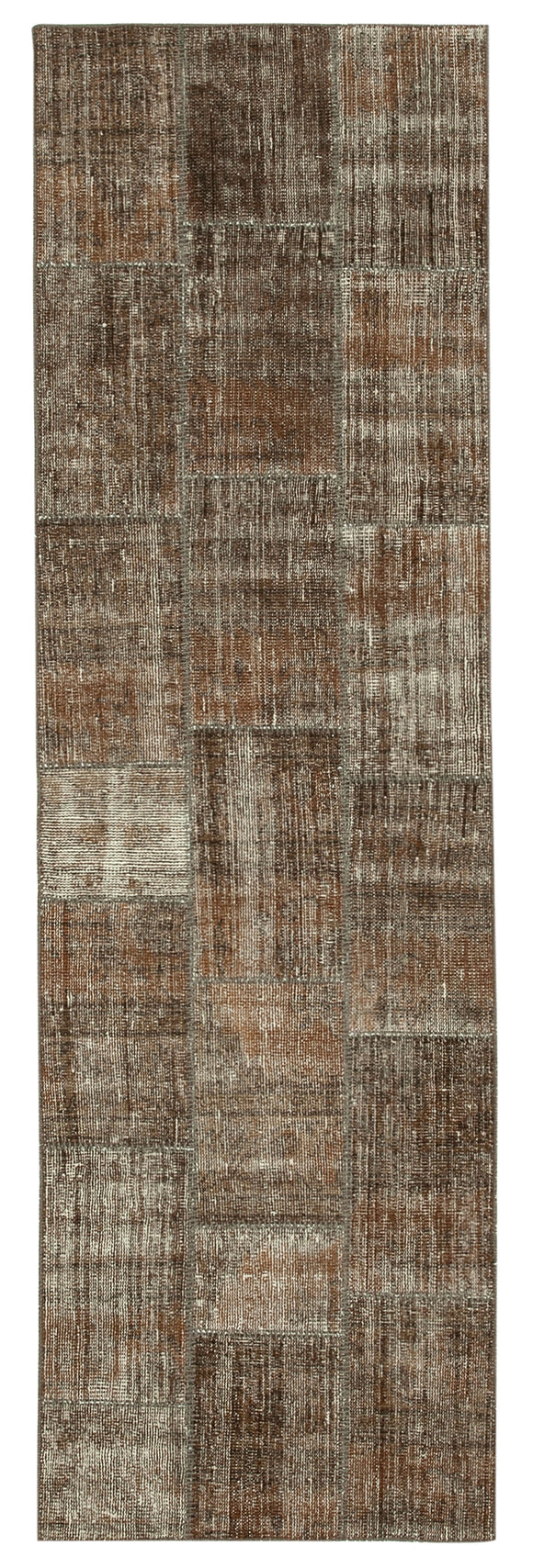 3x9 Hand-Knotted Patchwork Runner Rug - 28995
