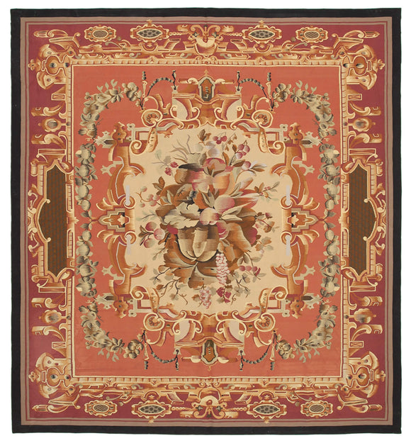 9' 11'' x 10' 10'' Aubusson Tapestry Kilim