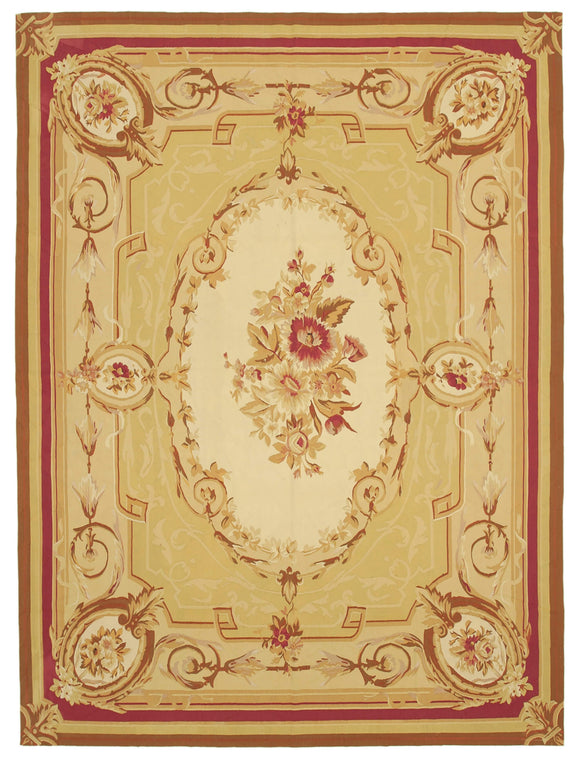 9x12 Yellow Aubusson Kilim - 29483