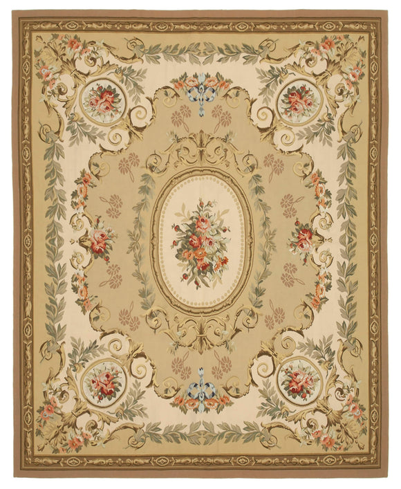 9x11 Beige Aubusson Kilim - 29503