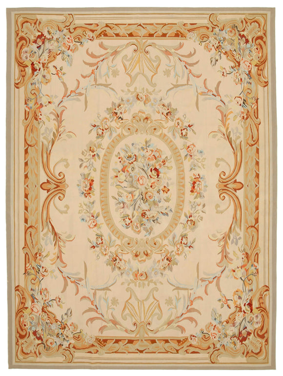 9x12 Beige Aubusson Kilim - 29508