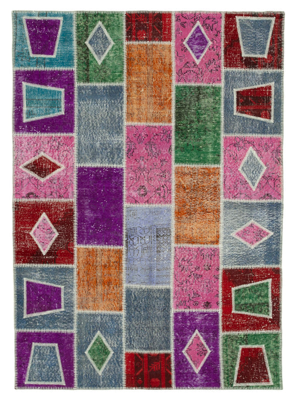 5x8 Multicolor Modern Patchwork Rug - 29559