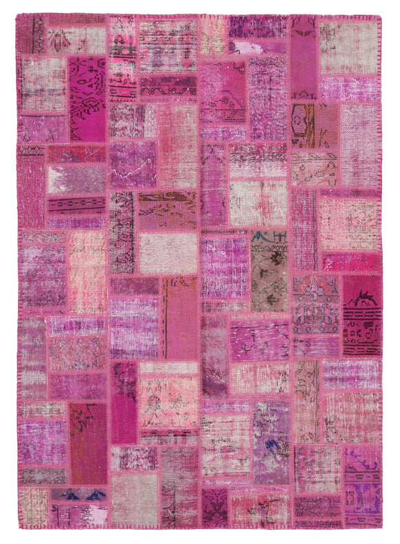 6x8 Pink Modern Patchwork Rug - 29561