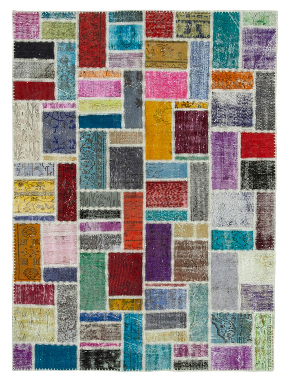6x8 Multicolor Modern Patchwork Rug - 29570