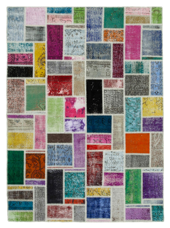 6x8 Multicolor Modern Patchwork Rug - 29571