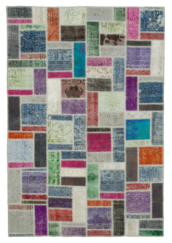 6x8 Multicolor Modern Patchwork Rug - 29589
