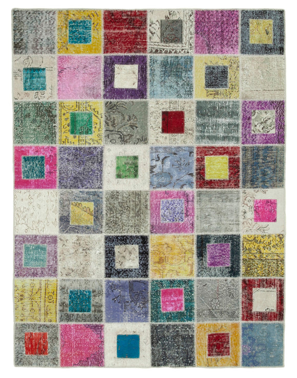 6x8 Multicolor Modern Patchwork Rug - 29590