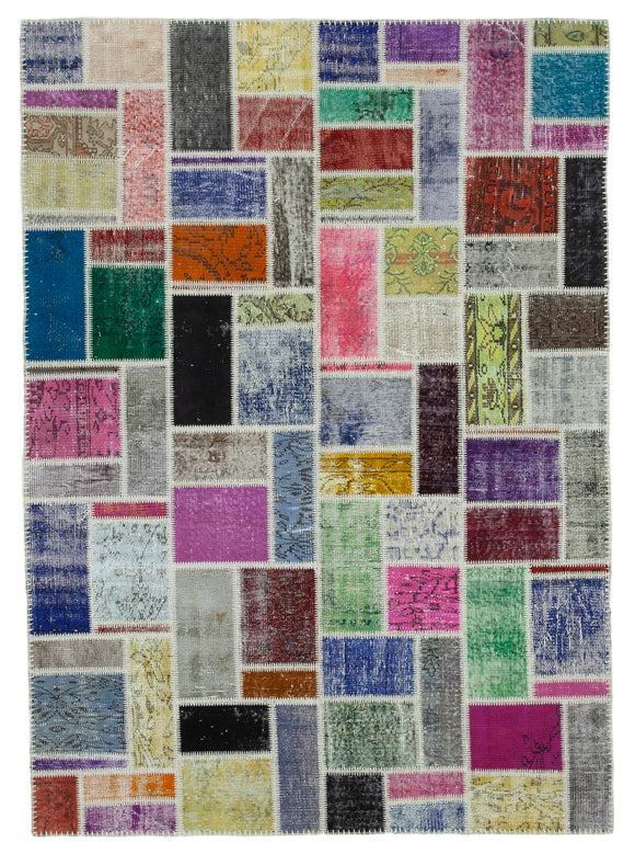 6x8 Multicolor Modern Patchwork Rug - 29599