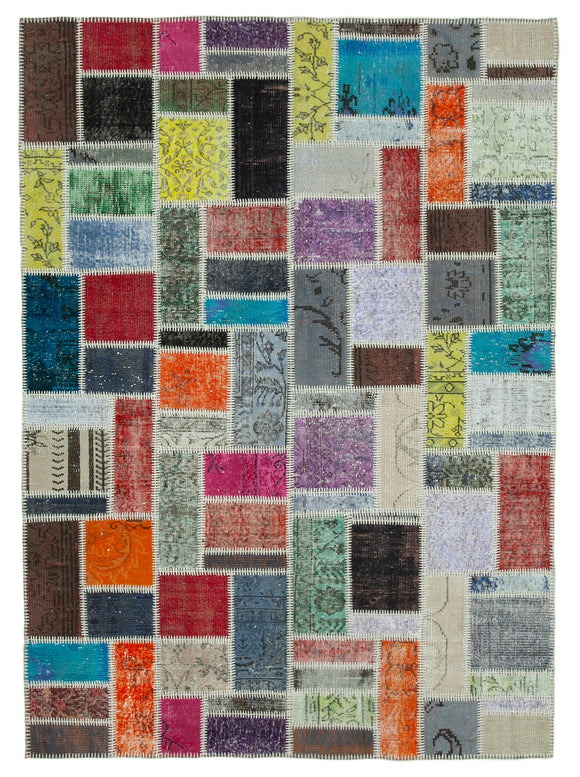 6x8 Multicolor Modern Patchwork Rug - 29607