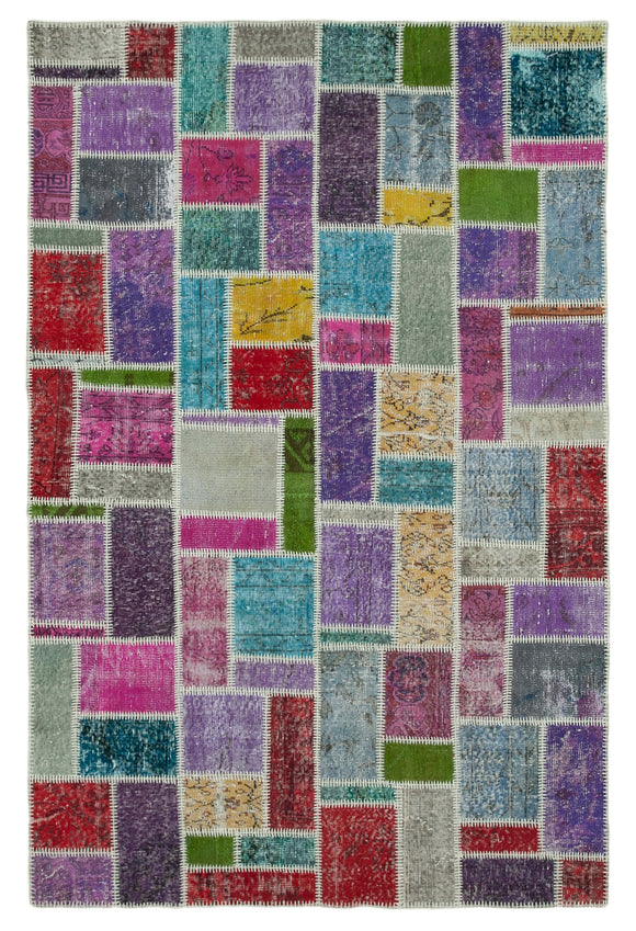5x8 Multicolor Modern Patchwork Rug - 29608